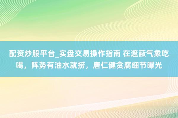配资炒股平台_实盘交易操作指南 在遮蔽气象吃喝，阵势有油水就捞，唐仁健贪腐细节曝光
