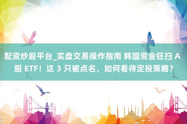 配资炒股平台_实盘交易操作指南 韩国资金狂扫 A 股 ETF！这 3 只被点名，如何看待定投策略？