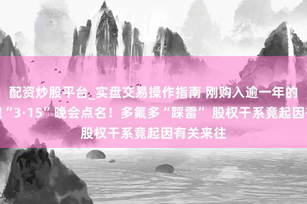 配资炒股平台_实盘交易操作指南 刚购入逾一年的子公司遭“3·15”晚会点名！多氟多“踩雷” 股权干系竟起因有关来往